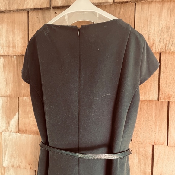 Long Tall Sally Dress Size 14 Black Cap Sleeve Round Neck Flared Stretch Lined - Picture 10 of 11